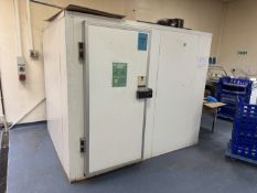 Walk-in refridgerator approx 2.5m x 2m, Univap evaporator model MA3SS, and Freddox electronic