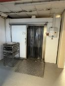 Walk-in freezer room, approx. 3m x 3.5m, electronic temperature display, Searle 2 fan blast