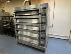 Mono 5 deck mobile oven model FG247-B38S02, Serial no. 020563053 (2005), 1400mm loading width x