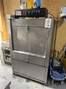 Oliver Douglas stainless steel commercial front loading dishwasher, type PAN600, serial no. 89/2597,