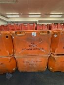 Twelve orange plastic insulated dolav boxes (branded), approx. 1200 x 900 x 750mm