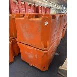 Twelve orange plastic insulated dolav boxes (branded), approx. 1200 x 900 x 750mm