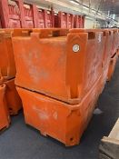 Twelve orange plastic insulated dolav boxes (branded), approx. 1200 x 900 x 750mm