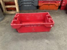 Circa 200 plastic trays (branded), approx. 900 x 500 x 260mm Manual Handling: Please ensure