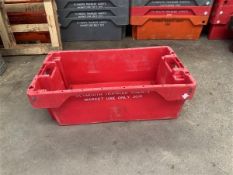 Circa 200 plastic trays (branded), approx. 900 x 500 x 260mm Manual Handling: Please ensure