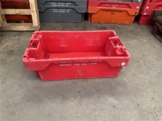 Circa 200 plastic trays (branded), approx. 900 x 500 x 260mm Manual Handling: Please ensure