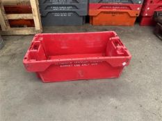 Circa 200 plastic trays (branded), approx. 900 x 500 x 260mm Manual Handling: Please ensure