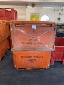 Twelve orange plastic insulated dolav boxes (branded), approx. 1200 x 900 x 750mm