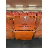 Twelve orange plastic insulated dolav boxes (branded), approx. 1200 x 900 x 750mm