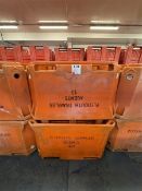 Twelve orange plastic insulated dolav boxes (branded), approx. 1200 x 900 x 750mm