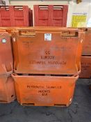 Twelve orange plastic insulated dolav boxes (branded), approx. 1200 x 900 x 750mm