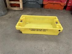 Circa 450 plastic trays (branded), approx. 800 x 500 x 200mm Manual Handling: Please ensure