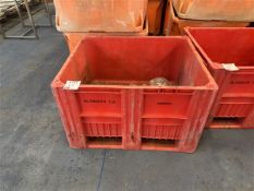 Ten red plastic dolav boxes (branded), approx. 1200 x 1000 x 700mm
