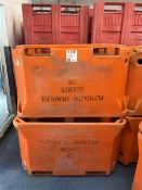Six orange plastic insulated dolav boxes (branded), approx. 1200 x 900 x 750mm