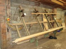Unbranded pneumatic glueing and clamping frame, approximatley 1.4m x 4m