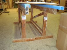 Four large timber framed work tressels