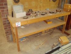 Timber framed two tier workbench, approximatley 2m x 600cm x 0.9m