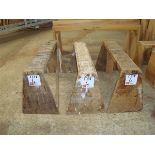 Sixteen various timber framed work tressels