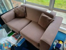 2 x Upholstered 2-seater sofa's (w)1600mm