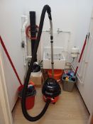 Contents to cleaning cupboard including Henry vacuum etc.