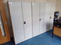 3 x various metal double door office cabinets (excluding contents)