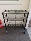 2 x metal 4-tier mobile wire shelving unit