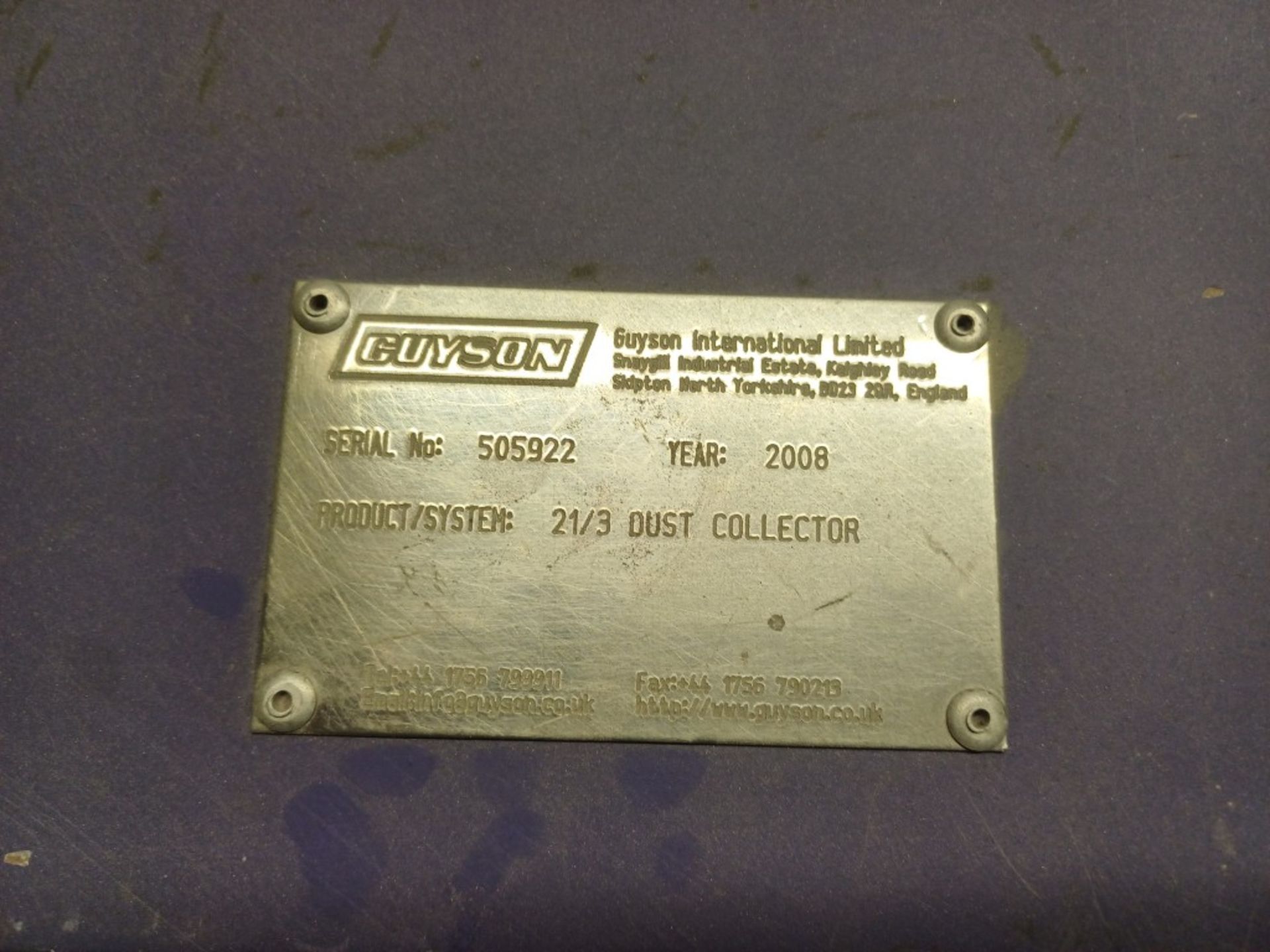 Guyson shot blast cabinet, Formula 1400 with Gyson 21/3 dust collector - Image 5 of 6