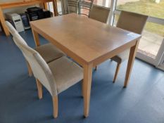 4-person dining table with chairs, 1200mm x 750mm