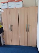 2 x timber double door stationery cupboards, and 4 x various open bookcases (excluding contents)
