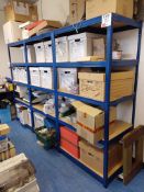 3 x bays of 5 tier boltless shelving (excluding contents)