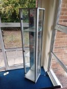 Illuminated glass square display cabinet