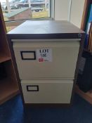 2-drawer metal filing cabinet, 5-drawer white pedestal and 3-drawer metal filing cabinet (