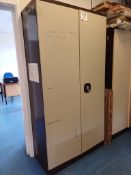 2 x various metal double door office cabinets (excluding contents)
