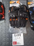 Ixon Black/orange motorcycle gloves, size large, RRP £64.99