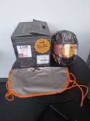 Axor Apex Full Face Venomous black/ grey matt motorcycle helmet, size small, RRP £124.99