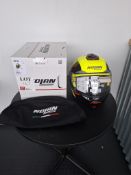 Nolan N100-6 Paloma Led yellow motorcycle helmet, size large, RRP£369.99