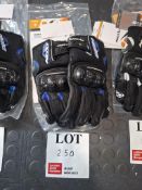 Ixon Black/blue motorcycle gloves, size large, RRP £64.99