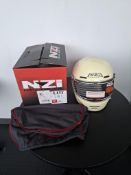 NZI Club Cream motorcycle helmet, size large, RRP £125.99