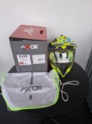 Axor X-Cross Adventure Blue/yellow motorcycle helmet, size large, RRP £79.99