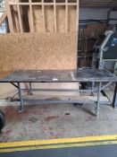 Steel welded workstation aprroximatley 2.5m x 1m