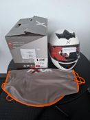 Axor Rage Gloss white motorcycle helmet, size small, RRP £49.99