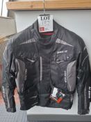 Bike It Burhou Black all season motorcycle adventure jacket, size Xlarge, RRP £89.99