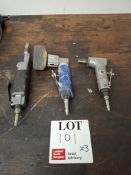 Three pneumatic handheld tools to include polisher, wrench and cutter as lotted