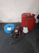 Air line reel, Jack and jerry can as lotted