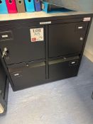 2 x flexiform 4 section black metal lockable units (excluding contents)