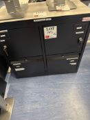 2 x flexiform 4 section black metal lockable units (excluding contents)