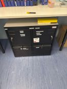2 x flexiform 4 section black metal lockable units (excluding contents)