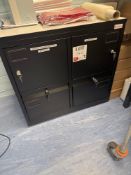 2 x flexiform 4 section black metal lockable units (excluding contents)