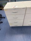 Mobile white 4 draw unit excluding contents