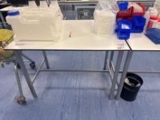 White laboratory high desk bench